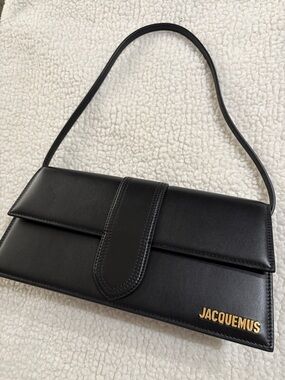 Jacquemus "The Long Bambino" Black Leather Shoulder Bag